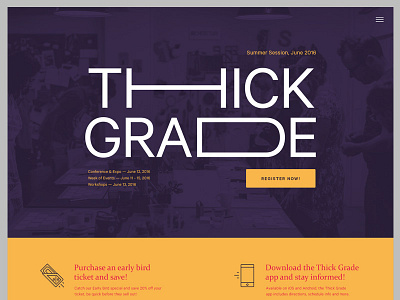 Thick Grade clean design flat hero landing landingpage layout typography ui ux web website