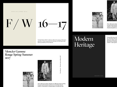 Moncler Magazine clean fashion layout mag magazine minimal modern simple spread typo typography