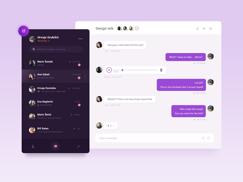 Chat UI design ideas and inspiration
