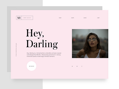 "Hey, Darling" Landing Page design fashion landing layout minimal photography serif slider type typo typography web
