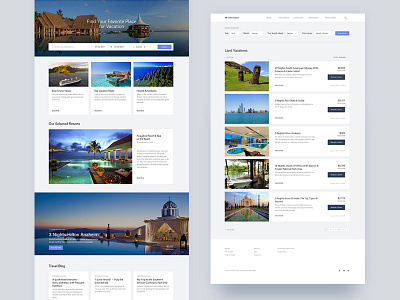 Travel Platform app gallery landing layout list navigation travel typography ui vacation web website