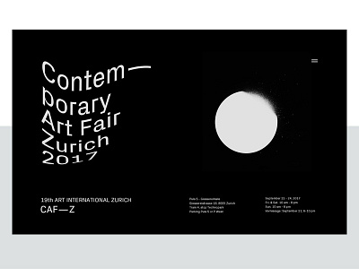 Contemporary Art Fair Zurich 2017 art black experimental header landing layout minimal modern type typo typography whitespace