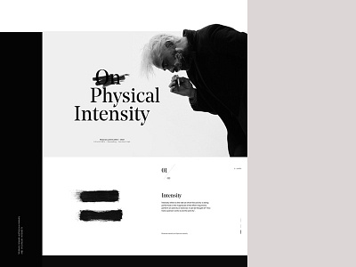 On Physical Intensity black clean header layout minimal minimalistic navigation photo photography serif slider typography