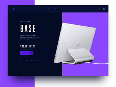 Product page — Header variation for Logitech website clean header ipad layout logitech minimal product slider typography web website whitespace
