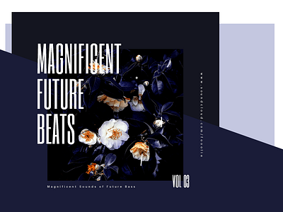 Magnificent Future Beats — Mix Cover blue condensed cover floral flower future minimal mix purple typography