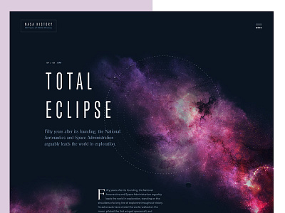 Total Eclipse condensed dark header layout sailec space typo typography