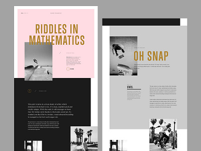 Skateboarding Magazine Layout condensed gold header layout magazine minimal pink simple skateboarding typo typography website