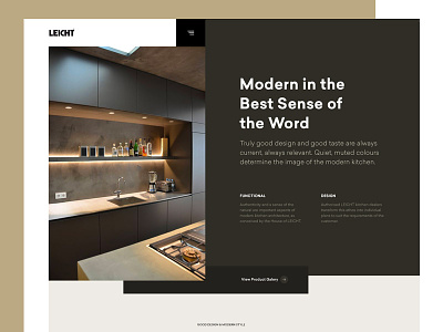 Leicht Kitchens Homepage brown clean design geometric header homepage image kitchen layout modern navigation typography