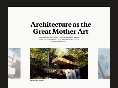 Frank Lloyd Wright Foundation architecture clean gallery header responsive serif slider typography web website