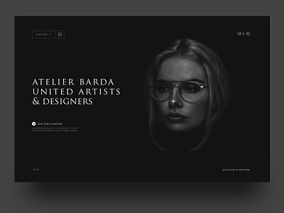 Atelier Barda Documentary black dark header play player typo typography video