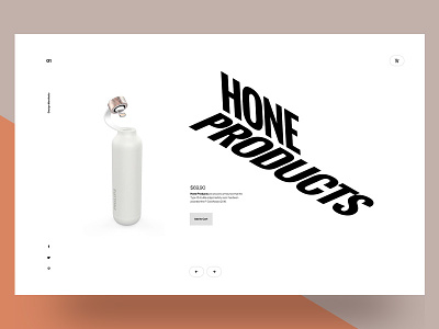 Hone Products clean ecommerce header slider typography white whitespace