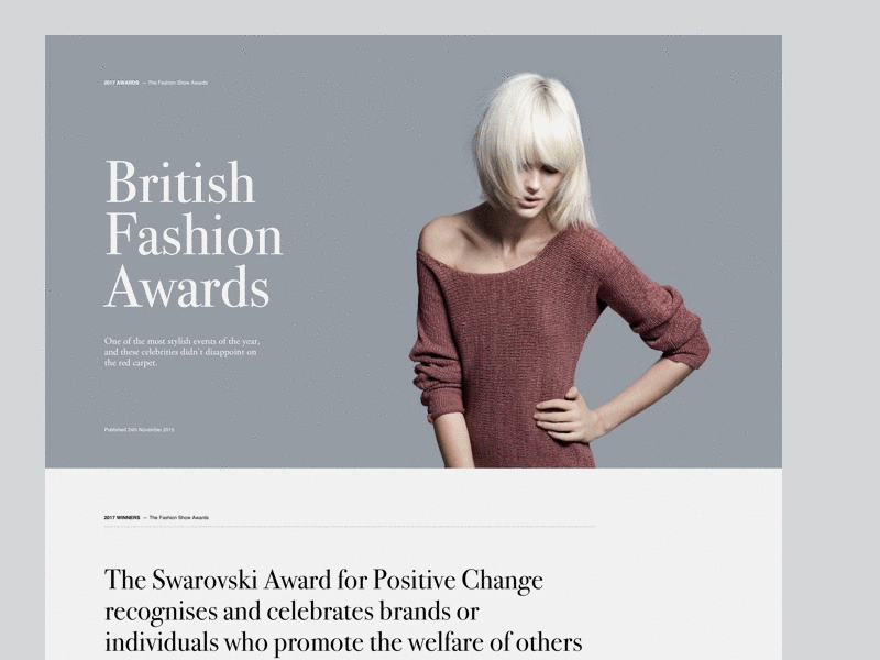 Fashion Magazine Layout clean fashion header layout simple slider typography web whitespace