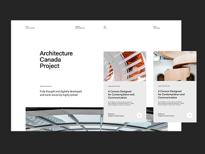 Architecture Canada architecture grid header layout slider typography website whitespace