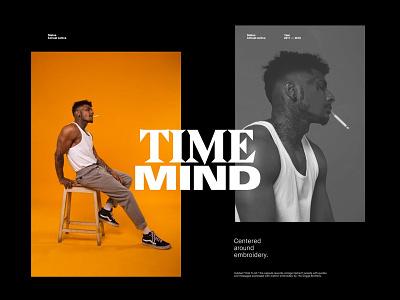 Time Mind Magazine #1 black bold dark grid layout magazine typography