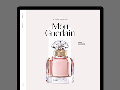 Mon Guerlain artdirection clean grid header minimal pink serif typography website whitespace