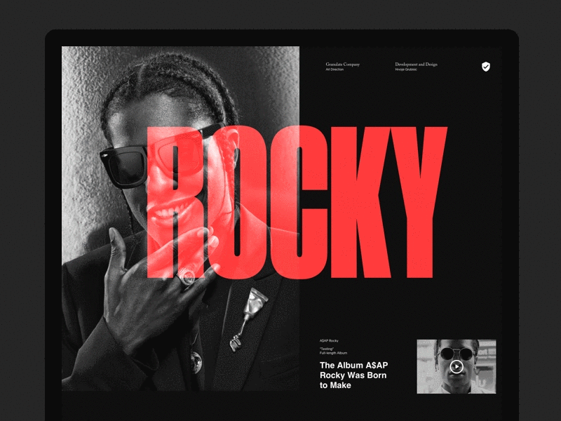A$AP ROCKY — TESTING grid header layout magazine navigation serif typo typography website whitespace