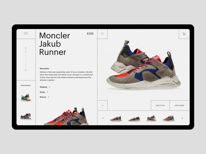 Alt—83 Luxury Sneaker Store ecommerce grid layout luxury minimal navigation simple store typo typography webshop