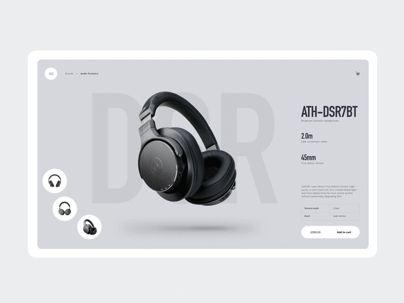 Product Page Variations clean design ecommerce headphones layout productpage simple typography webshop whitespace