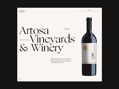 Winery Page contrast design header minimal simple website whitespace winery