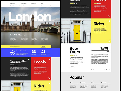 London City Guide clean design grid header layout minimal simple typography web website whitespace