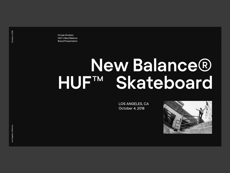 New Balance x HUF clean deck design huf layout newbalance pitch typography