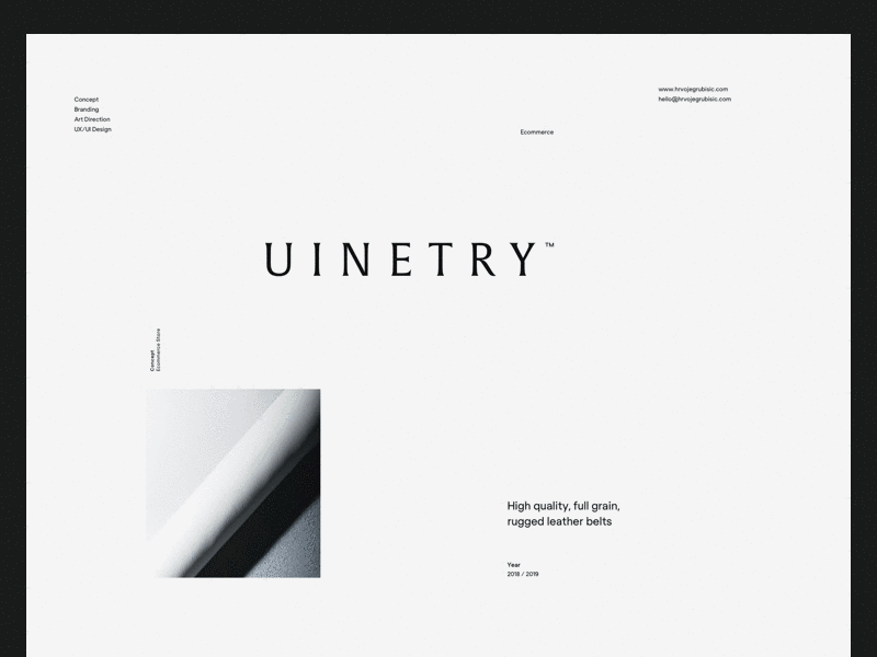 Uinetry™ behance clean design ecommerce grid layout minimal simple typography ui ux web website whitespace