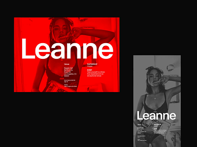 Leanne clean design grid header layout minimal modern simple typo typography web website whitespace