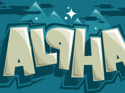 Alpha centauri fun illustration letters vector