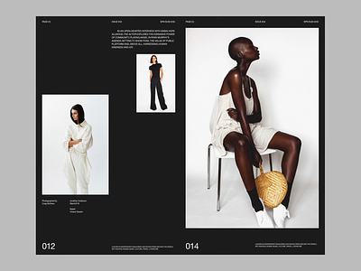 Fashion lookbook clean design grid layout minimal simple typography web website whitespace