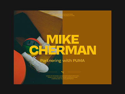 Mike Cherman X Puma design grid header layout minimal simple typography web website whitespace
