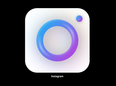 3D Instagram Logo 3d 3d art blue design icon icon design iconography illustration instagram instagram icon logo minimal minimalist logo modern neumorphic purple