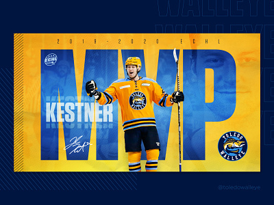 Kestner MVP bold bold color design echl hockey minor league hockey mvp sports toledo walleye type