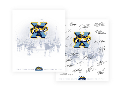 Toledo Walleye Autograph Poster autograph poster echl hockey poster sports poster toledo walleye