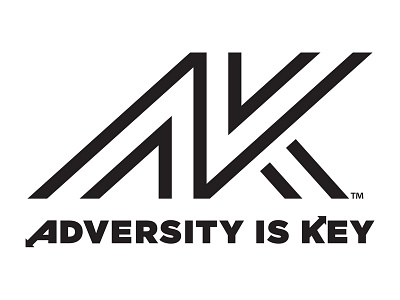 Adversity is Key™ fitness lifting logo personal training thick lines training type