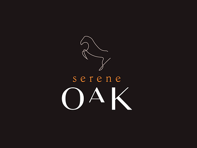 Serene Oak animal branding brown center design equestrian graphic design horse horses illustration logo oak vector