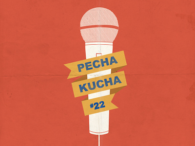 Pecha Kucha banner microphone pecha kucha pechkucha retro texture