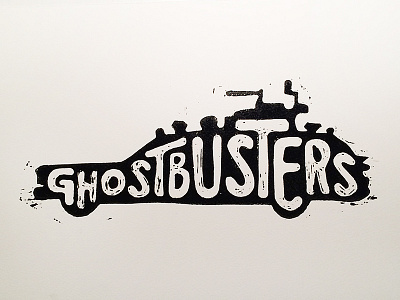 Ghostbusters block printing ghostbusters hand lettering lettering linoprinting typography
