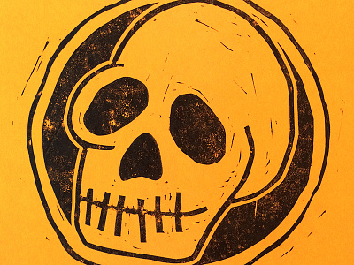 Halloween skull halloween lino cut lino print print printing skull