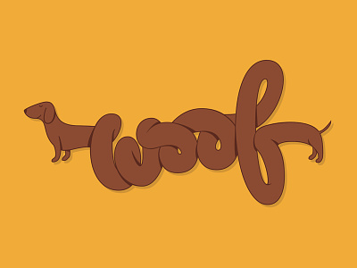 Woof dachshund dog hand lettering handlettering sausage dog woof