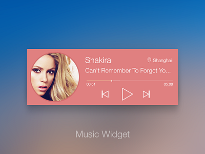Music Widget android design icon ios7 music red ui victor widget