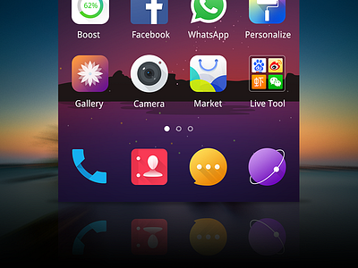 launcher app browser contacts design icon market message phone theme ui