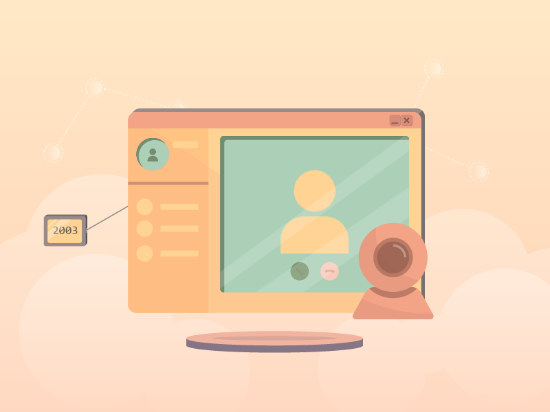Skype Evolution video chat app interface skype flat illustration