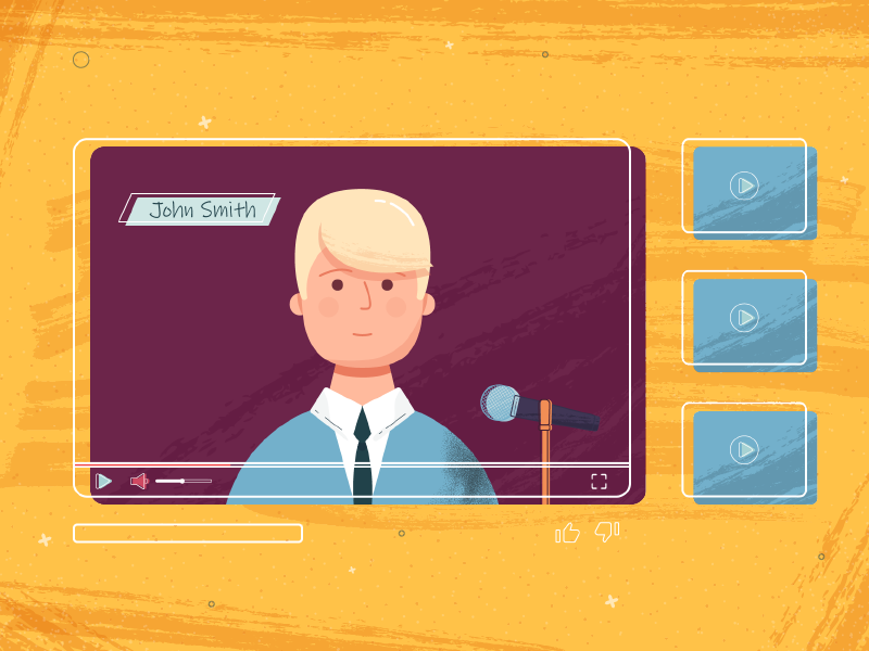 Youtube videoplayer startup youtube mediaplayer illustrator illustration flat character design