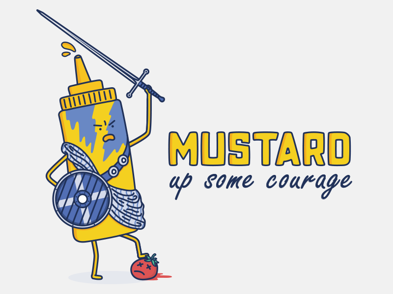 Mustard alba gu bra! sword shield scotland braveheart william wallace tomato courage muster mustard