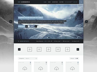 Ice Commerce blue dark design ecommerce flat ice product products slider theme ui ux