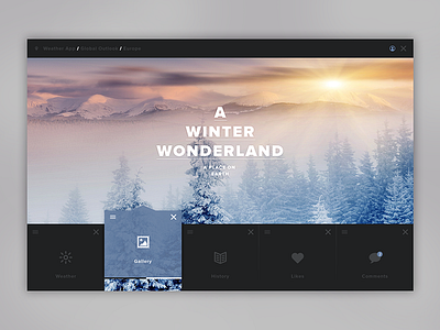 Weather Dashboard / Global Outlook Winter blue dashboard flat portal ui ux weather weather app white winter