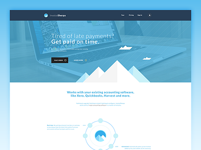 Sherpa Home blue clean flat minimal ui website