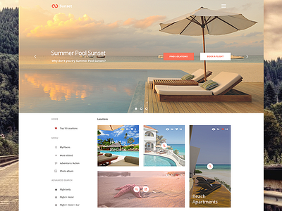 Vacation Theme clean flat interface ui ux web webdesign