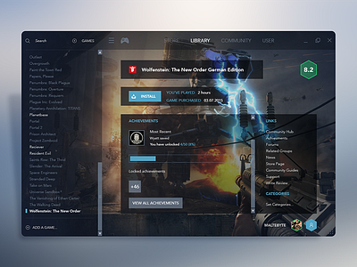 Steam Library app games pc ps3 ps4 steam steam redesign ui ux xbox 1