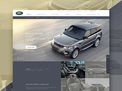 Land Rover product page cars clean flat land rover land rover redesign landingpage ui ux website